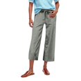 thumbnail image 1 of Women's Linen High Waisted Drawstring Culotte Pants Summer Elastic Waist Wide Leg Cropped Capri Pants With Pockets, 1 of 5