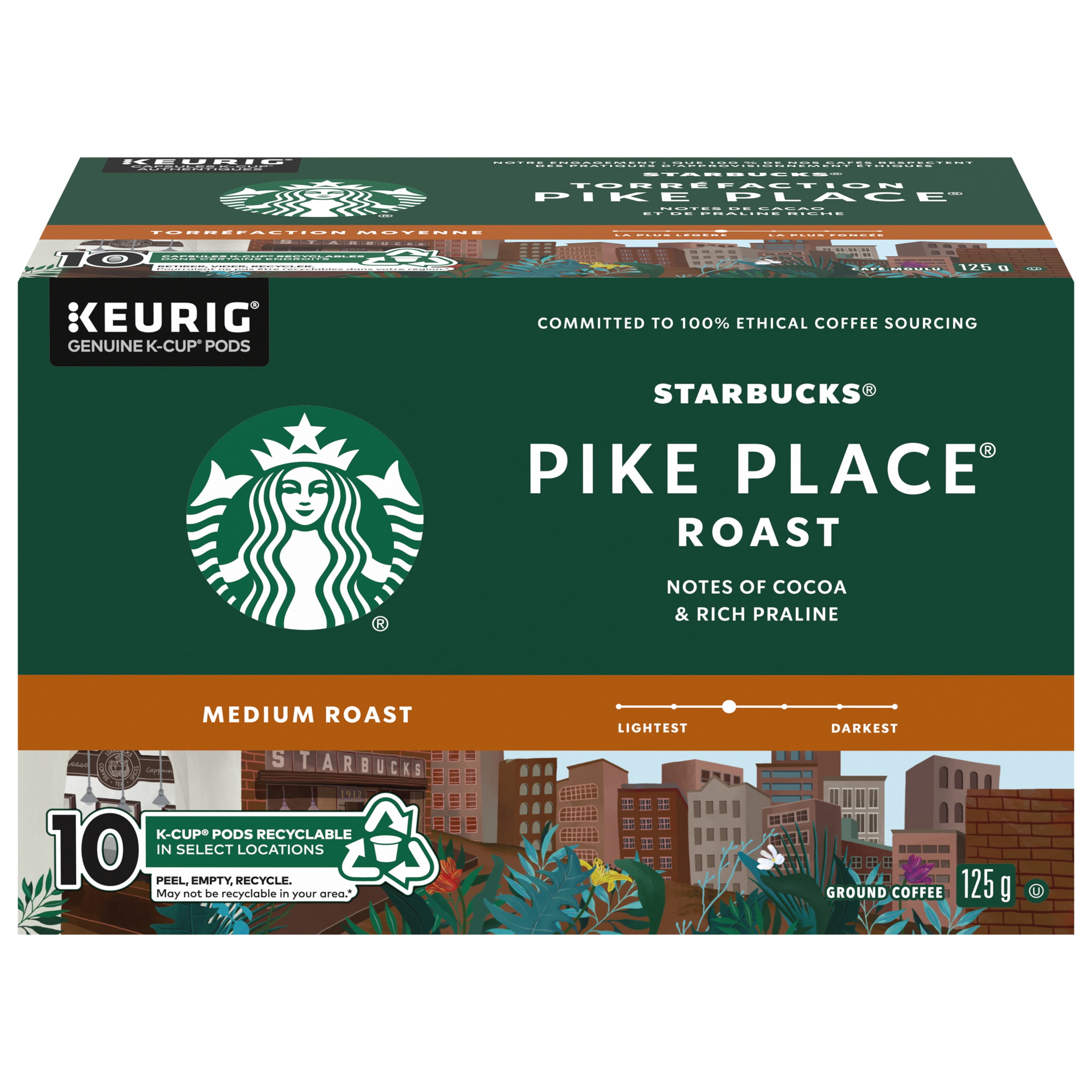 STARBUCKS Pike Place Roast Coffee, Keurig Coffee Pods, Medium Roast, Smooth, K Cups