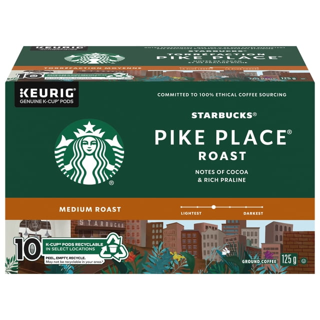 STARBUCKS® Torréfaction Pike Place® Torréfaction Moyenne Café Moulu Dosettes K-Cup® 10 Dosettes