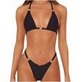 thumbnail image 1 of Birdeem Womens Bikini Split Swimwear Solid Bikini Two-Piece Split Swimwear Set, 1 of 6