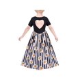 thumbnail image 1 of Robe Fille T-Shirt Noir Tournesol Robe d'Été Cœur Décontractée Princesse Vacances 5 Ans, 1 of 1