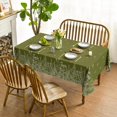 thumbnail image 2 of Spring Summer Tablecloth 60×120 Inch Rectangular, Wild Flowers Floral Moss Green Washable Seasonal Table Cover for Party Picnic Dinner Decor, 2 of 7