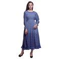 thumbnail image 1 of Bimba Robe Maxi Géométrique pour Femmes en Coton, Bohème Renaissance, à Smocks, Longue à Volants - Petit, 1 of 5