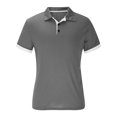 thumbnail image 1 of Chemise Décontractée d'Été pour Homme à Manches Courtes - Ourlet à Couleurs Contrastantes, Polyester Respirant, Haut de Mode Confortable pour l'Extérieur et le Quotidien, 1 of 5