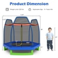 thumbnail image 3 of Costway Trampoline pour Enfants de 7 Pi avec Filet de Sécurité, Coussin à Ressorts, Intérieur/extérieur, Robuste, Bleu, 3 of 10