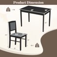 thumbnail image 3 of Gymax 5 PCS Dining Table Set for 4 w/Rubber Wood Legs Upholstered Seat Padded Backrest Gray, 3 of 10
