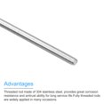 thumbnail image 4 of Unique Bargains Fully Threaded Rod M4 x 500mm 0.7mm Thread Pitch 304 Stainless Steel Right Hand Threaded Rods Bar Studs 3 Pack, 4 of 6