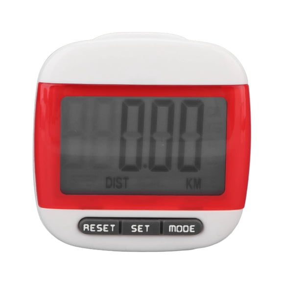 Walking Pedometer, Lightweight 2 Measure Units Large LCD Screen Easy Data Reading Step Counter For Exercise Red