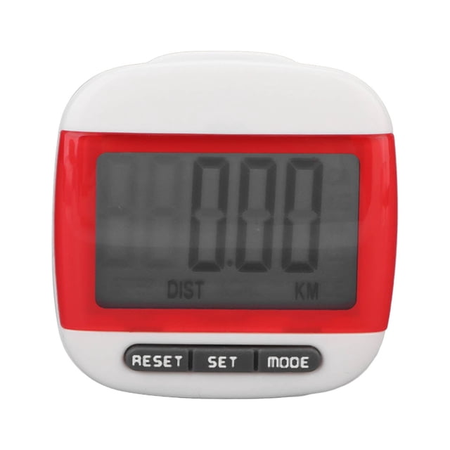 Walking Pedometer, Lightweight 2 Measure Units Large LCD Screen Easy Data Reading Step Counter For Exercise Red