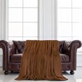 thumbnail image 2 of PiccoCasa 1 Pcs Home Warm Soft Microplush Fleece Solid Throw Blanket Chocolate Color 70" x 78", 2 of 9