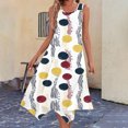 thumbnail image 1 of Ovzne Robes pour Femmes Robe pour Femme Dames Été Mode Imprimée Sans Manches Col Rond Robe Débardeur Décontractée Robe Grande Taille Robe Imprimée Liquidation, 1 of 7