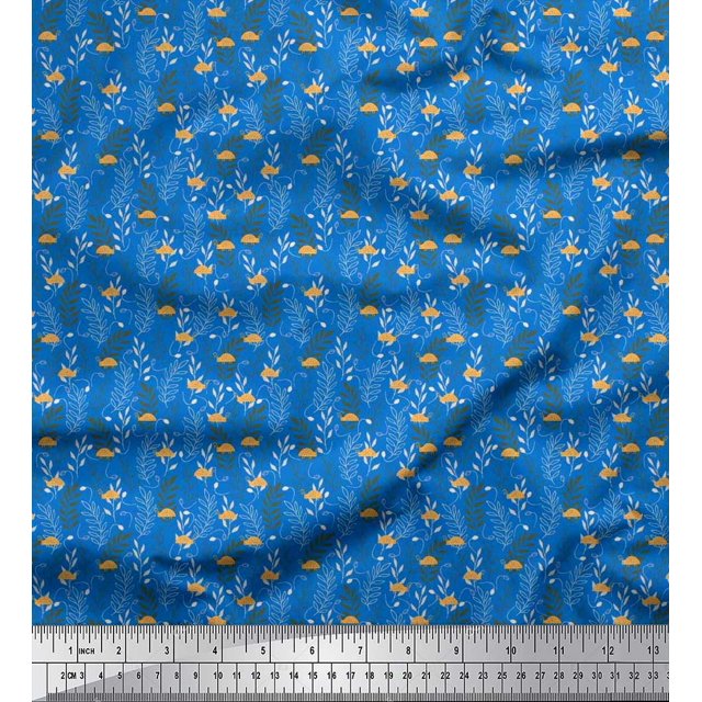 Soimoi Poly Georgette Fabric Moroccan,Stripe & Beetle Insects Print Fabric by Yard 52 Inch Wide