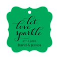 thumbnail image 1 of Darling Souvenir Custom Let Love Sparkle Wedding Hang Tags Personalized Fancy Frame Paper Tags -Green-50 Tags, 1 of 1
