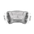 thumbnail image 2 of Unique Bargains 3/4 NPT Female Thread 45 Degree Elbow Pipe Fitting 304 Stainless Steel, 2 of 5