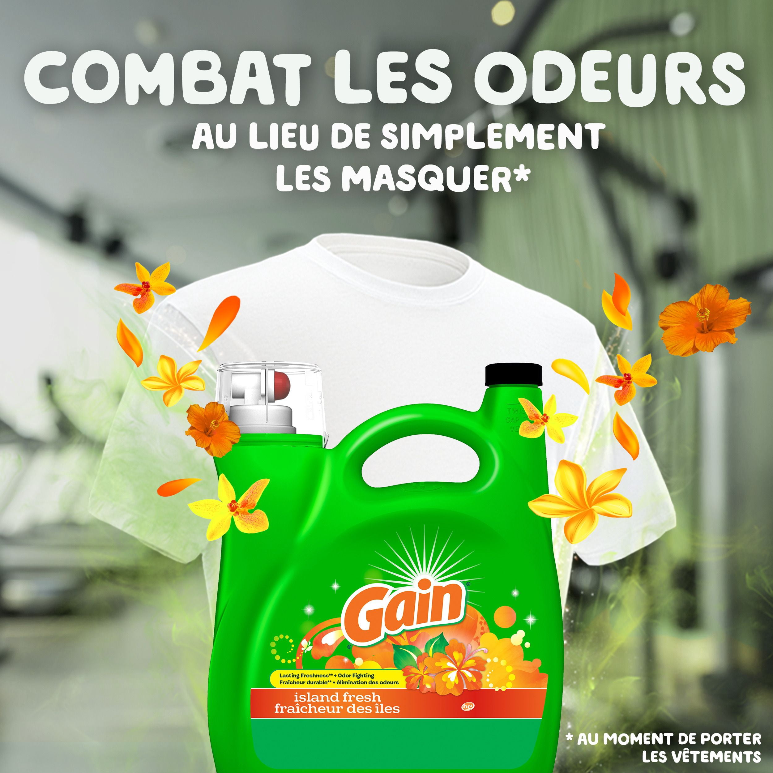 Gain Détergent Liquide à Lessive, Parfum Fraîcheur des Îles, Fraîcheur + Élimination des Odeurs, Savon Nettoyant Liquide pour Laveuse Haute Efficacité, 4.25 Litres, 100 Brassées