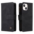 thumbnail image 3 of Case for iPhone 13 Cover Zipper Pocket Wallet Case Magnetic Protective - Black, 3 of 5