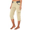 thumbnail image 2 of Timegard Womens Cargo Capri Pants Elastic Waisted Drawstring Cinch Bottom Hiking Crop Pants with Pockets, 2 of 6
