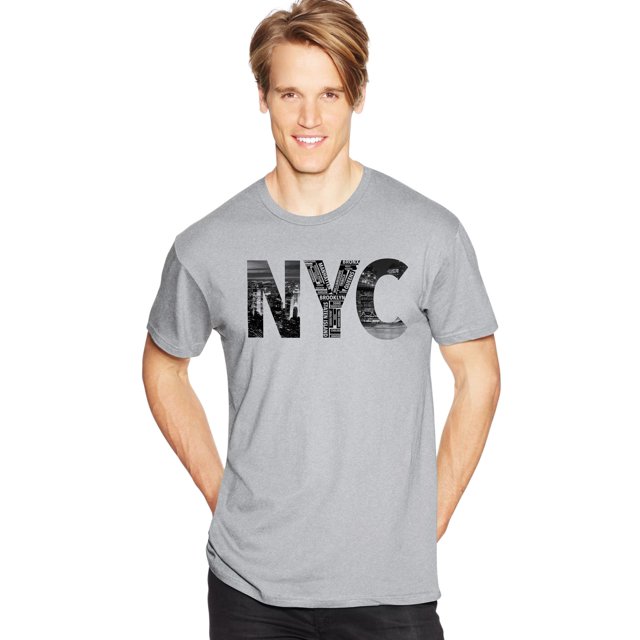 Hanes Mens Graphic Tee, 2XL, NYC Collage