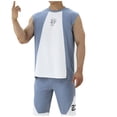 thumbnail image 5 of TIMIFIS Men's Summerhort Set 2 Piece Outfits Workout Athletic Sleeveless Tracksuits Shirt and Shorts SetFall, 5 of 5