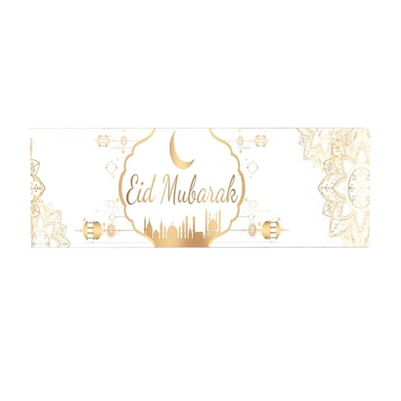 TIELUTT Eid and Moon Table Flags Eid Tablecloth Decoration Eid Restaurant Decoration 3ft Table Fall Table Runners 108 Inches Baby Girl Decorations for Room Rainbow Pottery Christmas Table Table Birth