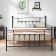 thumbnail image 1 of VECELO Queen Size Metal Platform Bed Frame with Headboard and Footboard, Heavy Duty Bed Frame, No Box Spring Required, Black, 1 of 8