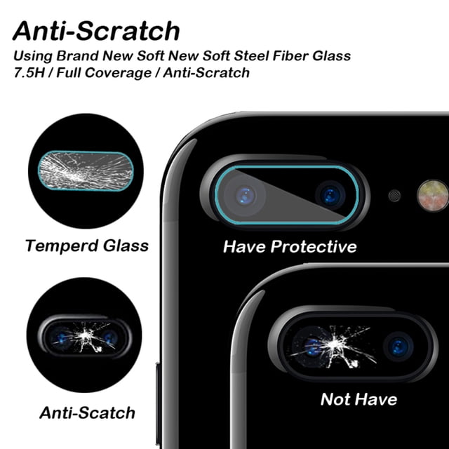 Replacement for iPhone 6/6S/6 plus/6S plus/7/8/7 plus/8 plus/X/XS/XS max 6 plus/6S plus Tempered Glass Clear Lens Film Back Camera Protector