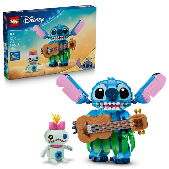 LEGO Disney Stitch & Scrump - Building Toy for Girls & Boys, Ages 9+ - Posable Stitch Toy for Bedroom or Shelf Decor - Disney Gift for Fans - 43296