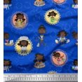thumbnail image 1 of Soimoi Blue Rayon Fabric Circle,Cook & Working Girl Fabric Prints By Yard 42 Inch Wide, 1 of 3