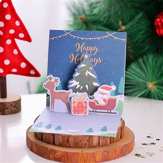 Nilvkv Christmas Tree Card 3 D Glitter Christmas Tree Greeting Card and Envelope 3 D Christmas Greeting Card Greeting Card Merry Christmas Card Winter Holiday