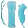 thumbnail image 1 of Remote Controller for Wii Nintendo,Wii Remote and Nunchuck Controllers with Silicon Case for Wii and Wii U（Blue）, 1 of 4