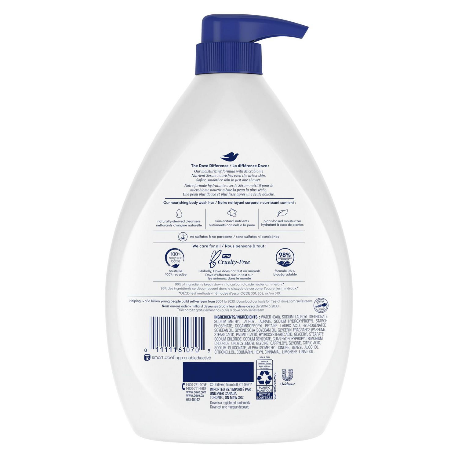 Dove Nettoyant Corporel Hydratation Profonde avec Pompe