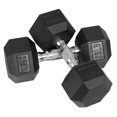 thumbnail image 1 of HolaHatha Iron Hexagonal Cast Exercise 25 lb Dumbbell Weights Pair, Black, 1 of 12