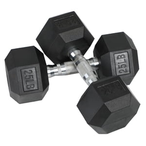 HolaHatha Exercice en fonte hexagonale en fer 25 lb Paire de poids d'une dumbbell, noir HolaHatha Exercice en fonte hexagonale en fer 25 lb Paire de poids d'une dumbbell, noir
