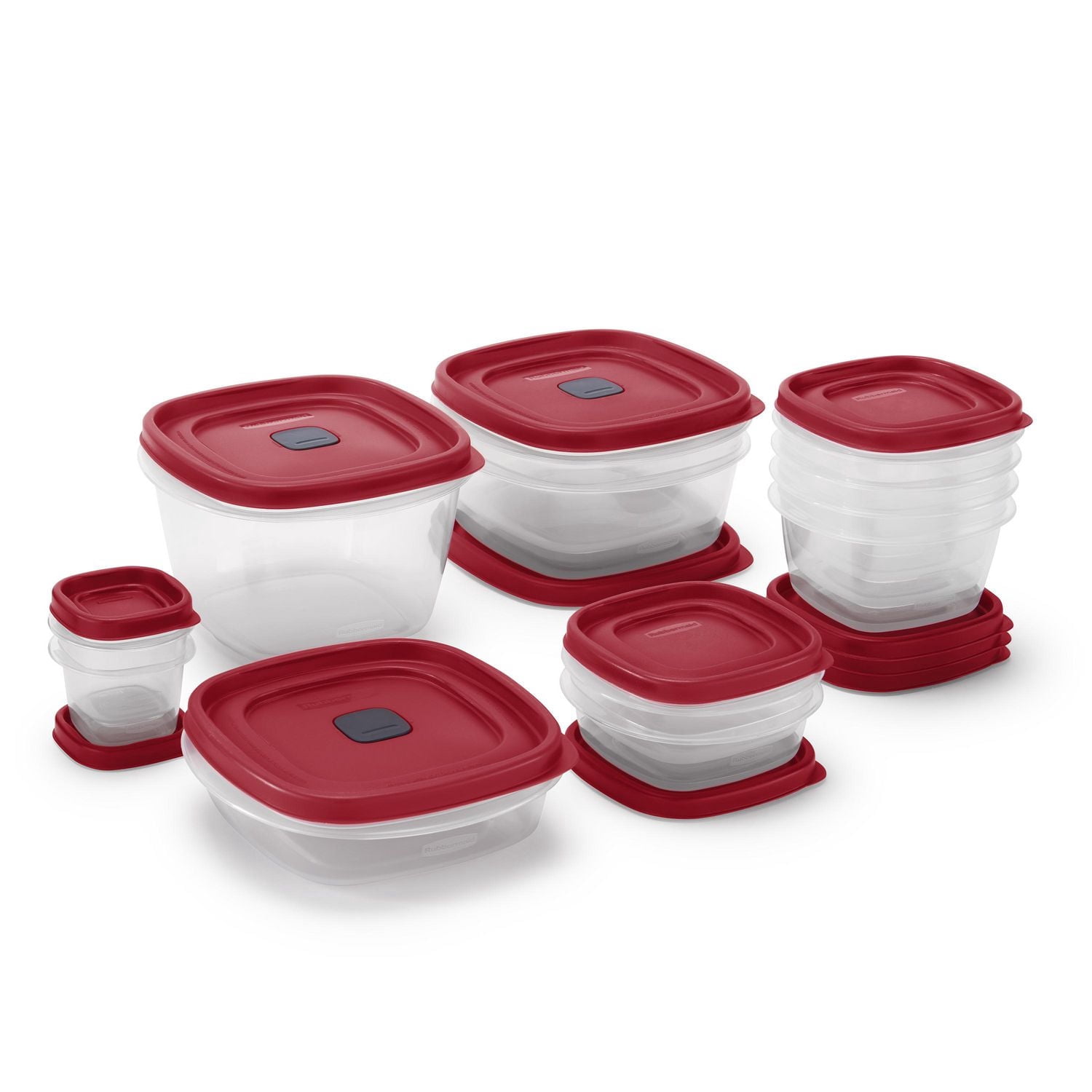 Rubbermaid Vented Easy Find Lid Food Storage Containers, 24-Piece Set, Racer Red