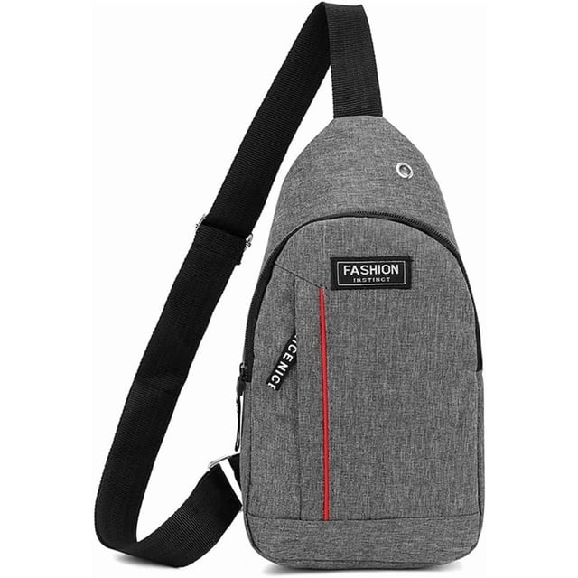 Mini Sling Bag for Men Chest Bag Utility Crossbody Backpack For Hiking Travel Sports Running,Gray