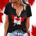 thumbnail image 1 of T-Shirt de la Fête du Canada pour Femmes à Manches Courtes, Col Rond, Feuille d'Érable de la Fête du Canada, T-Shirt Patriotique, T-Shirt Graphique pour Femmes, 1 of 3