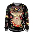 thumbnail image 4 of XZNGL Chandail de Noël Laid Homme Vêtements de Noël Décontractés Hauts Amples Jour de Noël Manches Longues Col Rond Chandail Manches Longues pour Homme Chandail Laid Noël, 4 of 6