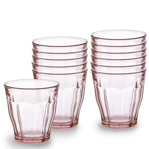 Duralex Picardie Gobelets Rose en Verre 250ml, Ensemble de 12