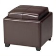 thumbnail image 1 of Safavieh Harrison Single Tray Leather Tray Ottoman in Brown, 1 of 5
