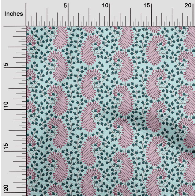 oneOone Cotton Flex Fabric Floral & Paisley Block Printed Craft Fabric BTY 40 Inch Wide