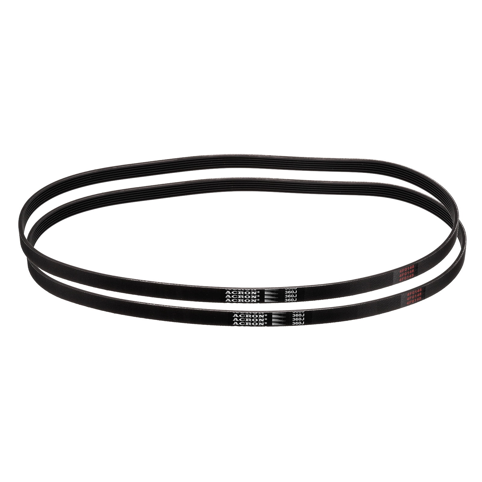 Unique Bargains 360J6 PJ V-Ribbed Belt, EPDM Rubber, 36' Length x 0.55' Width x 0.14' Height, 2 Pack
