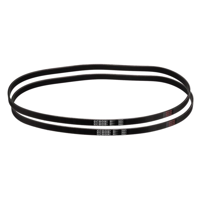 Unique Bargains 360J6 PJ V-Ribbed Belt, EPDM Rubber, 36' Length x 0.55' Width x 0.14' Height, 2 Pack