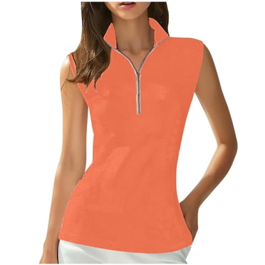 Yuyuzo Womens Tank Tops Sleeveless Half Zip Collared Quick Dry Casual Workout Golf Tennis Tee Shirts