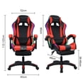 thumbnail image 2 of jiemuces Gaming Chair with Bluetooth-compatible Speakers LED Light Height Adjustable Extension Backrest Handrail Design Working Retractable Footrest Faux, 2 of 8