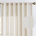 thumbnail image 1 of Curtainking Linen Curtains Beige Curtains with Lace Trim for Living Room 90 Inch Long Rustic Farmhouse Curtains Rod Pocket Light Filtering Drapes Bedroom Window Curtain 2 Panels, 1 of 8