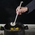 thumbnail image 1 of Tableware Stainless Steel Soup Spoon with Ergonomic Handle and Hook End for Hanging - Kitchen Tableware for and Cooking Easy to Hang Inside Pot, 1 of 7