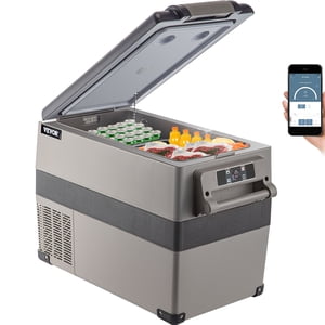 VEVOR 48 Quart(45L) Réfrigérateur portable de voiture électrique congélateur anti-Shake voiture réfrigérateur compact RV Réfrigérateur 12/24V DC & 110-240V AC Bateau de camion de voiture Mini Congélateur électrique