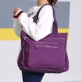 thumbnail image 3 of Lubelski Sac à Main Décontracté pour Femmes Couleur Unie Multi-Poches Zip Sac de Rangement en Nylon, 3 of 7