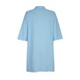 thumbnail image 4 of Meichang Robe en Lin et Coton pour Femmes, Tenue de Bureau Décontractée pour le Travail, Robes de Bureau, Col à Revers, Manches Courtes, Robe Midi, Unie, Ample, Boutonnée, 4 of 6