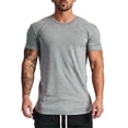thumbnail image 1 of BOBOGOJP T-Shirt à Manches Courtes pour Homme, Manches Courtes, Col Rond, Coupe Ample, Haut Décontracté, Chemise (Gris, TG), 1 of 4